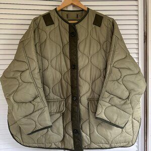 The Frankie Shop Teddy Quilted Jacket, Moss Green, XS/S